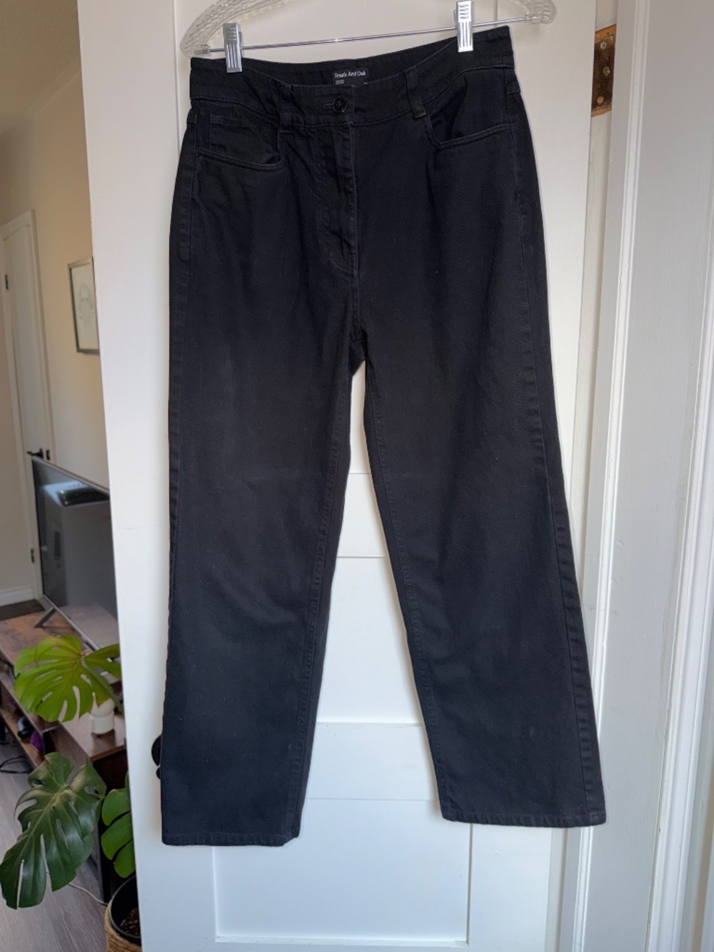 Frank And Oak Black Wide Leg Jeans – Size 8 - Picture 4 of 13